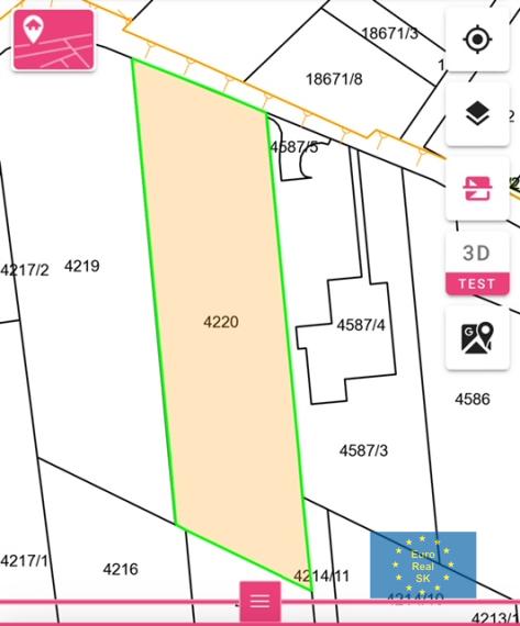 Predáme v Bratislave-Nové Mesto, k.ú. Vinohrady ( Koziarka ) stavebný pozemok o výmere 1.375 m2 ( 22x62,5m)