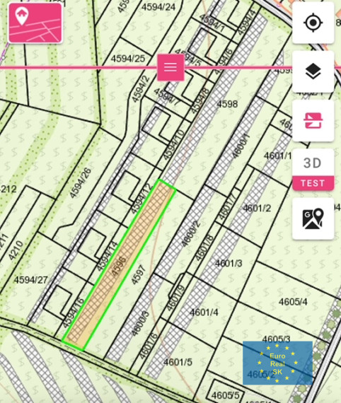 Predáme v Bratislave-Nové Mesto, k.ú. Vinohrady ( Koziarka ) stavebný pozemok o výmere 1.694 m2 ( 20x84,7m).